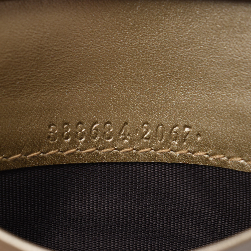 グッチマイクログッチシマ ゴールド レディース カーフ カードケース