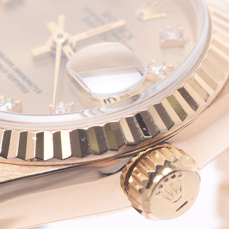 ROLEX Rolex: Dytojast 10P Diamond: 69178G Ladies: YG wristwatch, automatic winding champagne, Class A, used in silver.