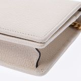 GUCCI Gucci GG Mermont Chain Shoulder Bag White Gold Bracket 497985 Women's Leather Shoulder Bag Unused Silgrin
