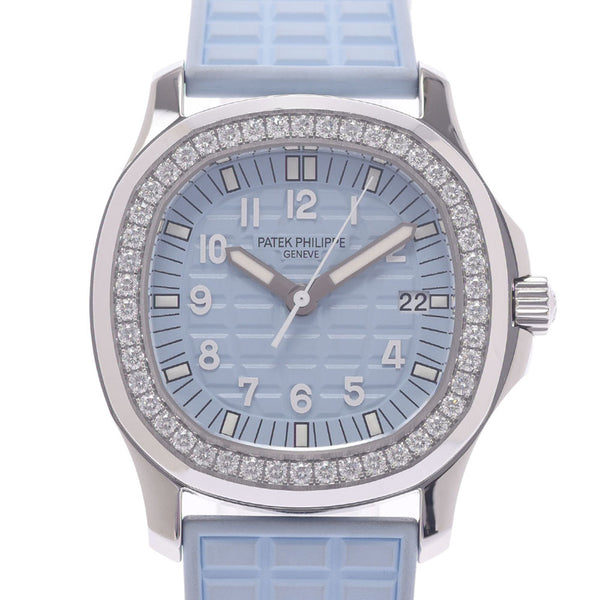 PATEK PHILIPPE Patek Philip Aqua Note Route Bezel Diamond 5067A-17 Women's SS / Rubber Watch Quartz Blue Characters A Rank Used Sink