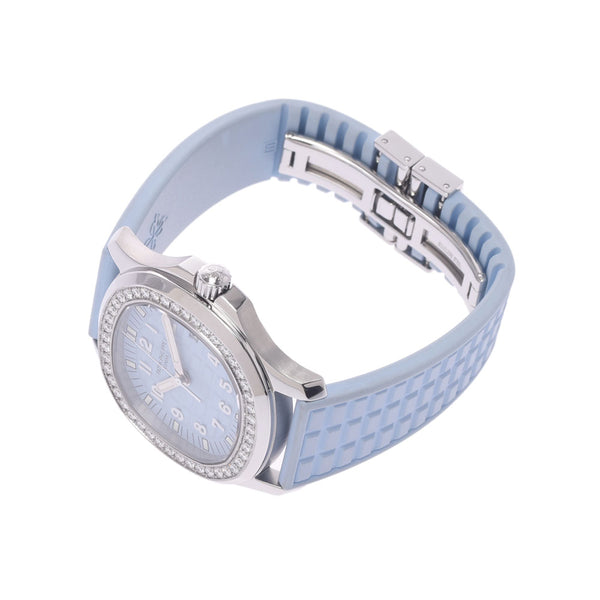 PATEK PHILIPPE Patek Philip Aqua Note Route Bezel Diamond 5067A-17 Women's SS / Rubber Watch Quartz Blue Characters A Rank Used Sink