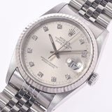 ROLEX Rolex Datejust 10P Diamond 16234G Men's WG/SS Watch Automatic Winding Silver Dial A Rank Used Ginzo