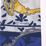 Hermes Hermes Twilley 鐙 · Remix / Etriers Remix Blue / White Ladies Silk 100% Scarf New Sinkjo