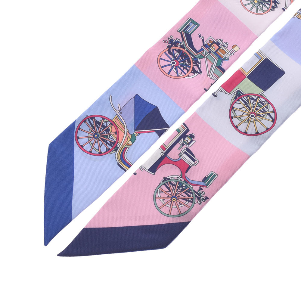 エルメス HERMES ツイリー 精巧な馬車 レアカラー エルメスツイリー 精巧な馬車/Voitures Exquises 水色/ピンク