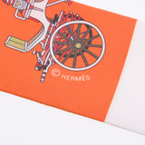 Hermes Hermes Twilley Elaborate Horse Carriage / Voitures Exquises Orange / Beige Women's Silk 100% Scarf New Sinkjo