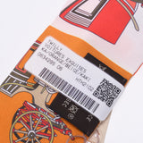 Hermes Hermes Twilley Elaborate Horse Carriage / Voitures Exquises Orange / Beige Women's Silk 100% Scarf New Sinkjo