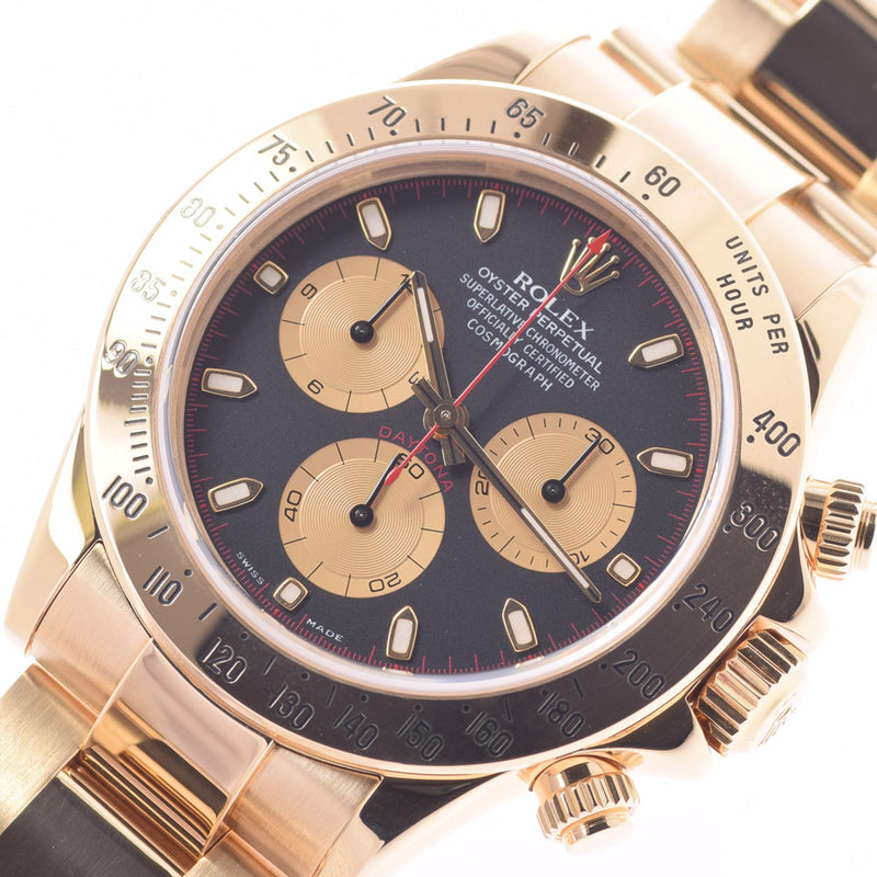 [Cash special price] ROLEX Rolex Daytona 116528 Men's YG Watch Automatic Black/Champagne Dial A Rank used Ginzo