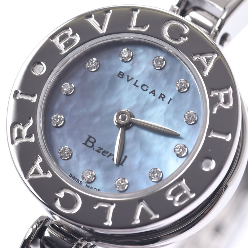 BVLGARI b-zero1 レディース腕時計 12Pダイヤ シェル文字盤全体的に目立たない傷あり