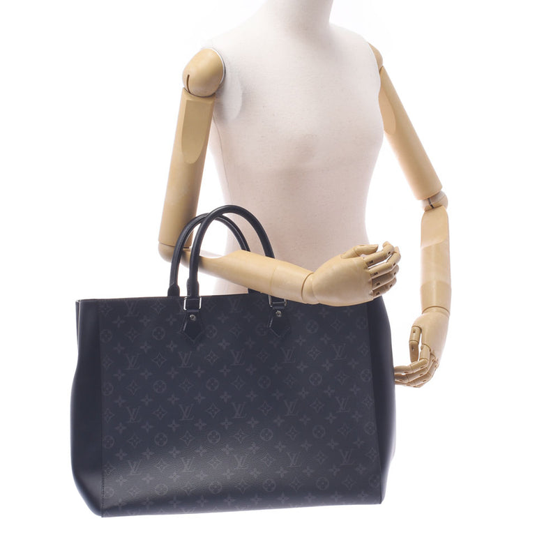 LOUIS VUITTON Louis Vuitton Monogram Eclipse Grandsac Black/Grey M44733 Men's Tote Bag A Rank Used Ginzo