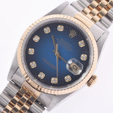 ROLEX Rolex Day Just 10P Diamond 16233G Men's YG / SS Watch Automatic Wound Blue Gradation Dial A Rank Used Silgrin