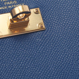 Hermes Hermes Kelly Pocket Compact Purse Deep Blue Gold Gracket Y刻（2020年大约2020年）UniSEX Voepson Coin Case A等级使用Silgrin