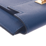 Hermes Hermes Kelly Pocket Compact Purse Deep Blue Gold Gracket Y刻（2020年大约2020年）UniSEX Voepson Coin Case A等级使用Silgrin