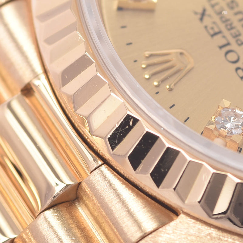 ROLEX Rolex: Dytojast 10P Diamond: 69178G Ladies: YG wristwatch, automatic winding champagne, Class A, used in silver.