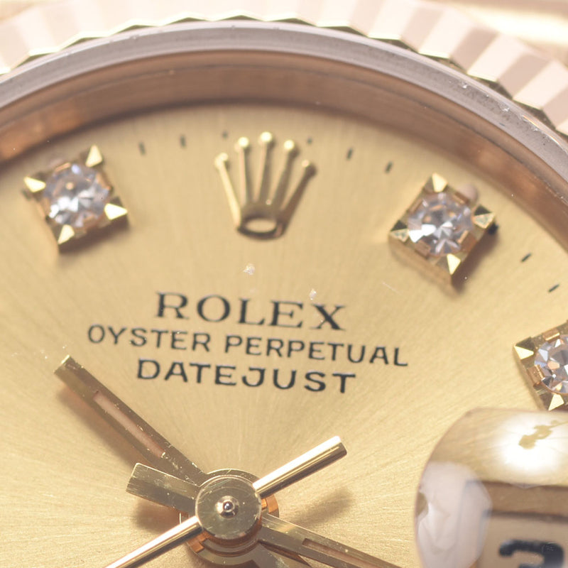 ROLEX Rolex: Dytojast 10P Diamond: 69178G Ladies: YG wristwatch, automatic winding champagne, Class A, used in silver.