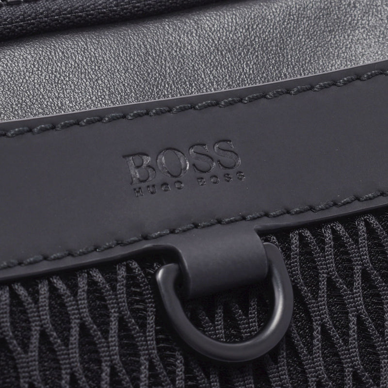 Hugo Boss Hugh Boss Smooth & Punching West Bag Belt Bag Black Men's Leather Body Bag New Sale Silver