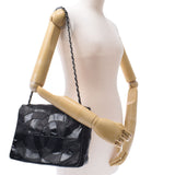 Chanel Chanel Chain单肩包黑色银色配件女士珐琅质肩袋AB排名二手水池