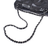 Chanel Chanel Chain单肩包黑色银色配件女士珐琅质肩袋AB排名二手水池