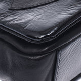 Chanel Chanel Chain单肩包黑色银色配件女士珐琅质肩袋AB排名二手水池