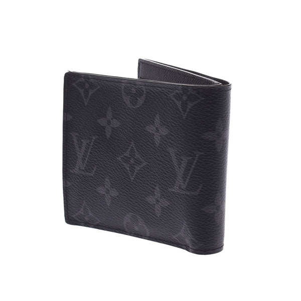 Louis Vuitton Louis Vuitton Monogram Eclipse Portfoille Marco NM Black / Gray M62545男士折叠钱包AB排名使用Silgrin