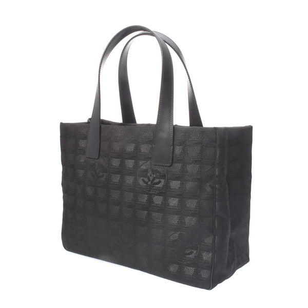 Chanel Chanel Nevero Labelline Tote MM Lame包括黑色男女通用尼龙/皮革手提袋未使用的SILGRIN