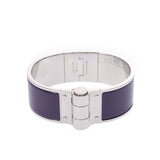 Hermes Hermes Charnione Large Bangle Purple Silver Fitting Unisex Enamel / SV Brawlock Bracelet New Sale Silver