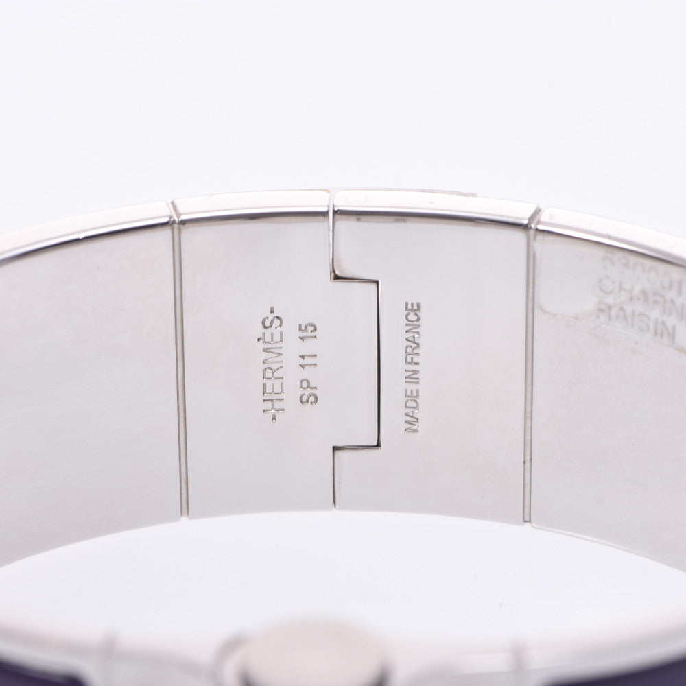 エルメスシャルニエール ラージ バングル パープル シルバー金具 ユニ