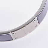 Hermes Hermes Charnione Large Bangle Purple Silver Fitting Unisex Enamel / SV Brawlock Bracelet New Sale Silver