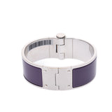 Hermes Hermes Charnione Large Bangle Purple Silver Fitting Unisex Enamel / SV Brawlock Bracelet New Sale Silver