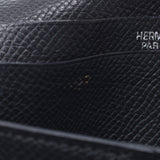 HERMES エルメス ベアン コンパクト 黒 シルバー金具 □I刻印(2005年頃) ユニセックス ヴォーエプソン 二つ折り財布 Cランク 中古 銀蔵