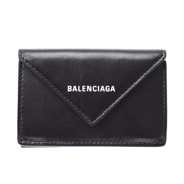 [父亲节Silgrain销售] Balenciaga瓦伦西亚纸迷你钱包紧凑型钱包银391446男女皆宜的三折钱包未使用的Silgrin
