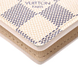 Louis Vuitton Louis Vuitton Damier Azur Portfoille Marco Old White N60018 Men's Damier Azur Canvas Two Folded Wallets AB Rank Used Silgrin