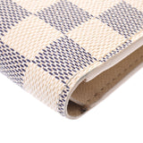 Louis Vuitton Louis Vuitton Damier Azur Portfoille Marco Old White N60018 Men's Damier Azur Canvas Two Folded Wallets AB Rank Used Silgrin