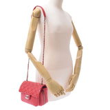 Chanel Chanel Matrasse Chain Shoulder red silver bracket Women's calf shoulder bag A rank used sinkjo