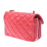 Chanel Chanel Matrasse Chain Shoulder red silver bracket Women's calf shoulder bag A rank used sinkjo