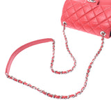 Chanel Chanel Matrasse Chain Shoulder red silver bracket Women's calf shoulder bag A rank used sinkjo