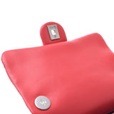 Chanel Chanel Matrasse Chain Shoulder red silver bracket Women's calf shoulder bag A rank used sinkjo