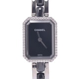 CHANEL Premiere Bezel Diamond H2163 Ladies SS/Black Ceramic Watch Quartz Black Dial A Rank Used Ginzo