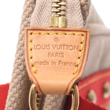 Louis Vuitton Louis Vuitton Antigua Caba PM米色/红色M40038女装棉布手提包AB排名使用Silgrin