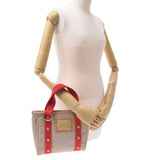 Louis Vuitton Louis Vuitton Antigua Caba PM米色/红色M40038女装棉布手提包AB排名使用Silgrin