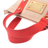 Louis Vuitton Louis Vuitton Antigua Caba PM米色/红色M40038女装棉布手提包AB排名使用Silgrin