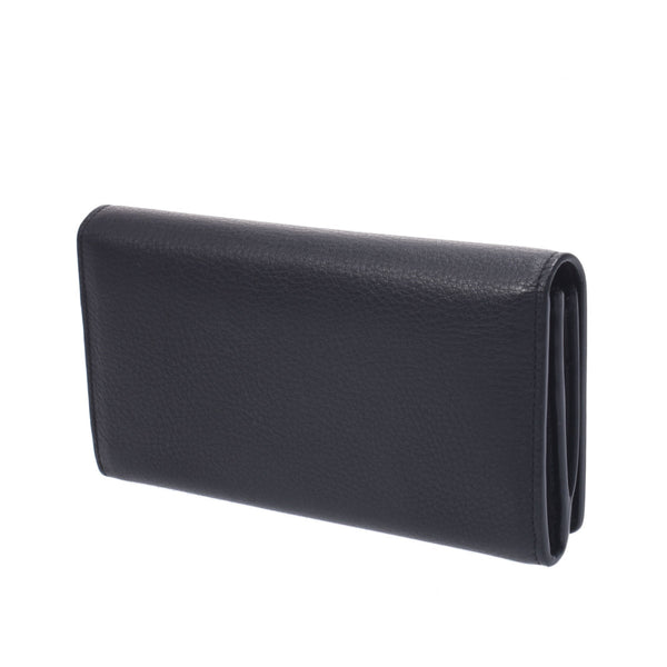 BALENCIAGA Valenciaga Slim Flap Wallet Black 555709 Women's Calafskin Long Wallet AB Rank Used Silgrin