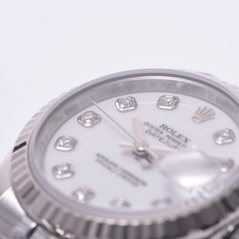 ROLEX Rolex Day Just 10P Diamond 179174G Women's SS / WG Watch Automatic Wound White Flight A-Rank Used Silgrin
