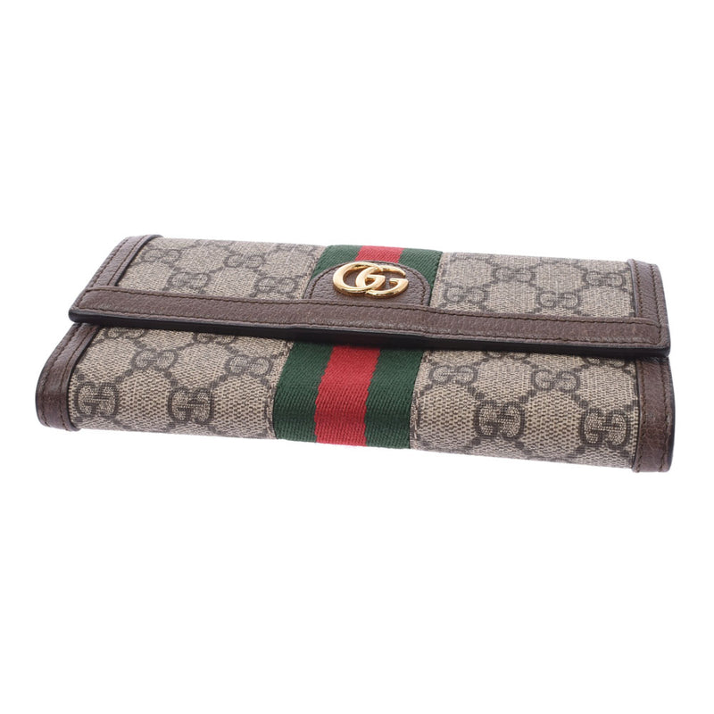 GUCCI Gucci GG Continental Wallet Grage System / Brown 523153 Women's GG Sprim Canvas Long Wallet A-Rank Used Silgrin