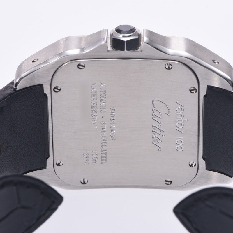 CARTIER カルティエ サントス100 LM メンズ SS/革 腕時計 自動巻き シルバー文字盤 Aランク 中古 銀蔵