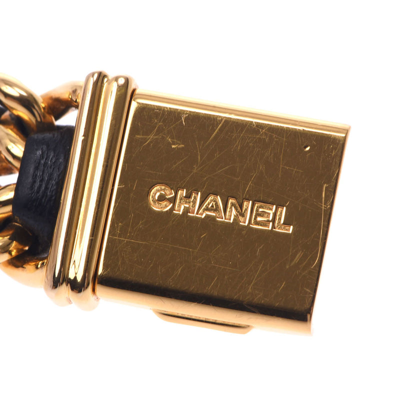 CHANEL シャネルプルミエールサイズ L Lady's GP/ leather watch quartz lindera board AB rank used silver storehouse