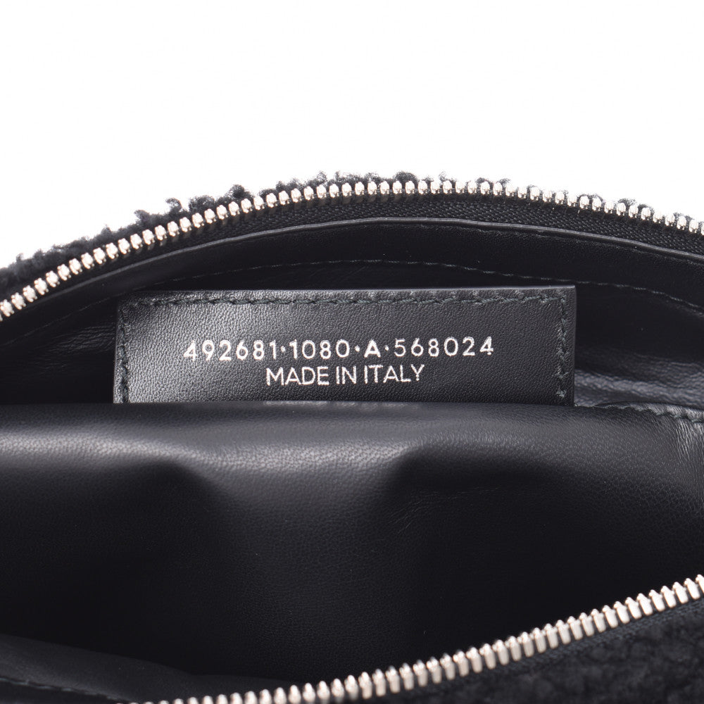 BALENCIAGA バレンシアガ ロゴ 黒/白 492681 ユニセックス シアリング クラッチバッグ ABランク 中古 銀蔵