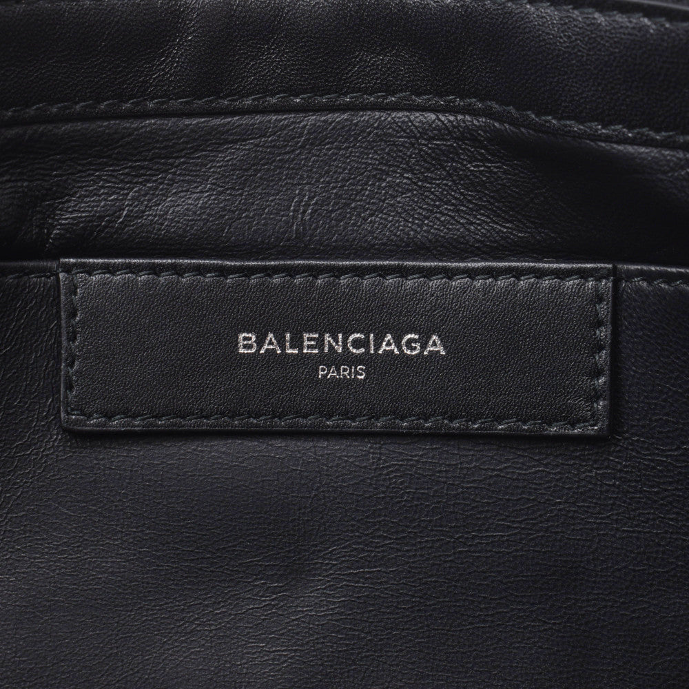 BALENCIAGA バレンシアガ ロゴ 黒/白 492681 ユニセックス シアリング クラッチバッグ ABランク 中古 銀蔵