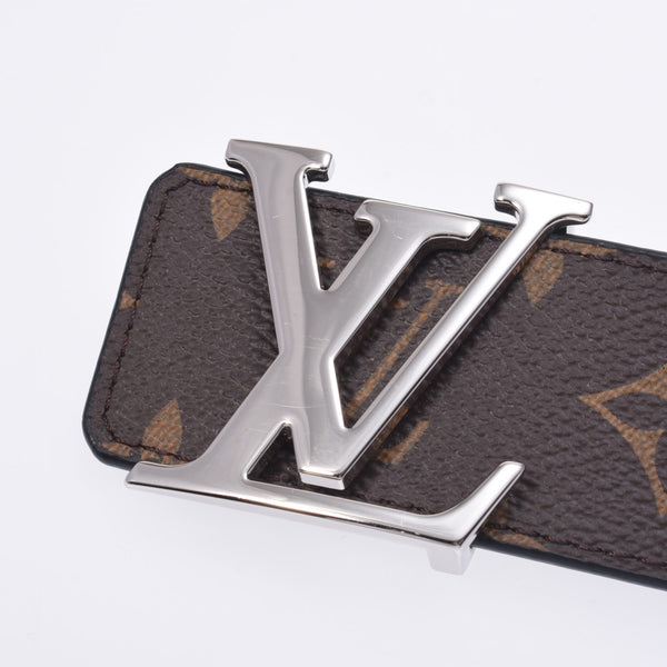 Louis Vuitton Louis Vuitton Monogram Santur LV Initial Reversible Size 90 Brown / Black Silver Bracket M9821R Men's Belt New Sanko