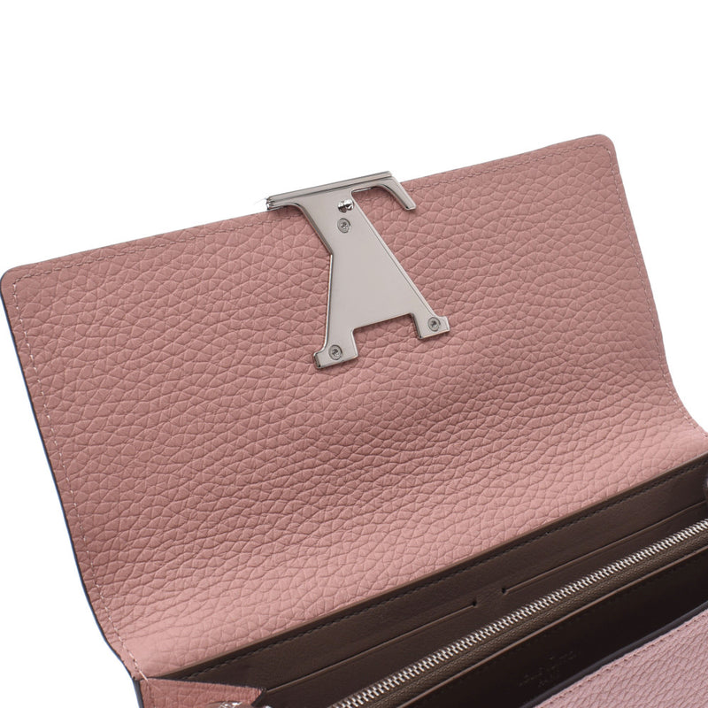 Louis Vuitton Louis Vuitton Portfoille Capsyne Magnolia M61250 Women's Toriyon Leather Long Wallet Unused Silgrin