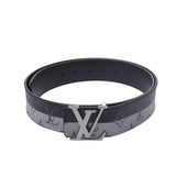 LOUIS VUITTON ルイヴィトン モノグラム エクリプス スプリット サンチュールLVイニシアル 黒/シルバー シルバー金具 MP034 メンズ レザー ベルト ABランク 中古 銀蔵